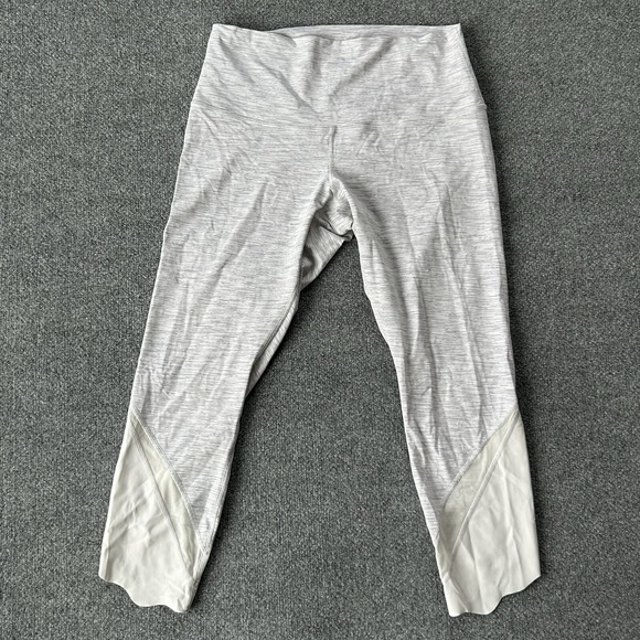 Lululemon Legging Women 12 Wunder Under Scalloped Hem High Rise Crop 32X24 Lulu - Picture 10 of 14